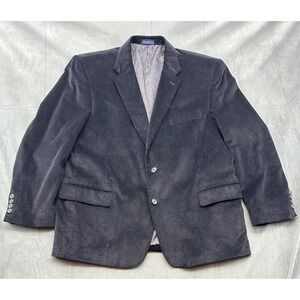 Stafford Essentials Mens 50R Classic Fit Corduroy Blazer Jacket Black